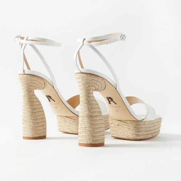 NWT Paul Andrew patent leather square toe strappy espadrille platform sandals